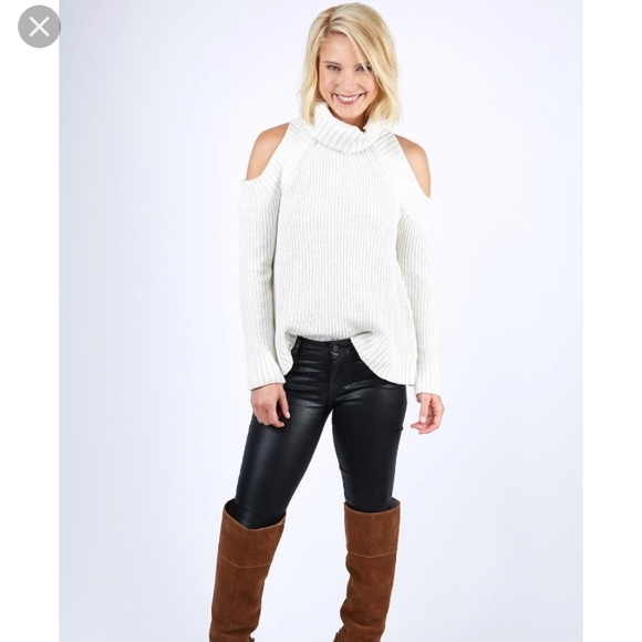 Evereve Sweaters - JOA Cold Shoulder Turtleneck Sweater